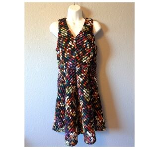 😍SALE😍 Mossimo City Lights Multicolor Mesh Eyelit Sleeveless Skater Dress S